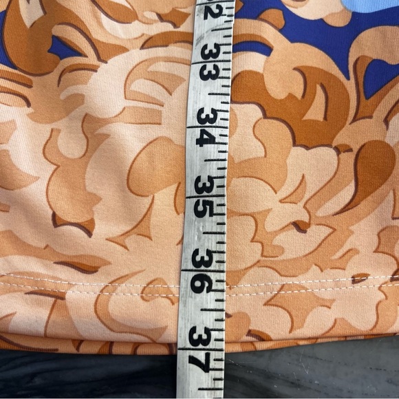 J. Mclaughlin Blue Tan Cream Panama Catalina Cloth Faux Wrap Dress Small - Picture 8 of 10